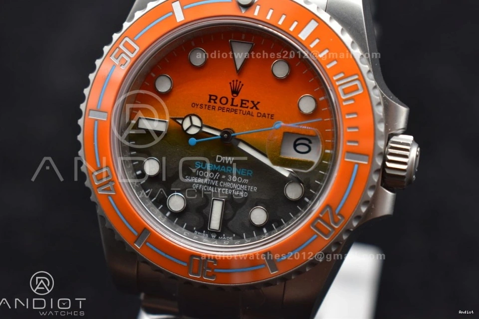 DIW Orange Dial Submariner Edition Black on Orange SS Best Bezel VS3135 VSF Bracelet 1:1 Sandblasted Ceramic 1108